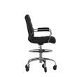 Drafting Chair with Roller Wheels Adjustable Foot Ring - Black LeatherSoft