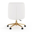 Commercial Mid-Back Padded LeatherSoft Swivel Office Chair in White/Gold