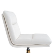 Commercial Mid-Back Padded LeatherSoft Swivel Office Chair in White/Gold