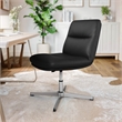 Commercial Mid-Back Padded LeatherSoft Swivel Office Chair in Black/Chrome