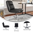 Commercial Mid-Back Padded LeatherSoft Swivel Office Chair in Black/Chrome