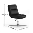 Commercial Mid-Back Padded LeatherSoft Swivel Office Chair in Black/Chrome