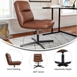 Commercial Mid-Back Padded LeatherSoft Swivel Office Chair in Cognac/Black
