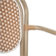 All-Weather Commercial Paris Chair with Bamboo Print Metal Frame-Natural/White