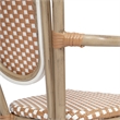 All-Weather Commercial Paris Chair with Bamboo Print Metal Frame-Natural/White