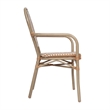 All-Weather Commercial Paris Chair with Bamboo Print Metal Frame-Natural/White