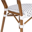 All-Weather Commercial Paris Chair with Bamboo Print Metal Frame-White/Gray