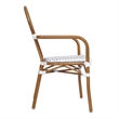 All-Weather Commercial Paris Chair with Bamboo Print Metal Frame-White/Gray