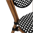All-Weather Commercial Paris Chair with Bamboo Print Metal Frame-Black/White