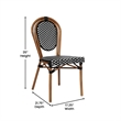 All-Weather Commercial Paris Chair with Bamboo Print Metal Frame-Black/White
