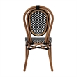 All-Weather Commercial Paris Chair with Bamboo Print Metal Frame-Black/White