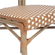 All-Weather Commercial Paris Chair with Bamboo Print Metal Frame-Natural/White