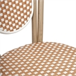 All-Weather Commercial Paris Chair with Bamboo Print Metal Frame-Natural/White