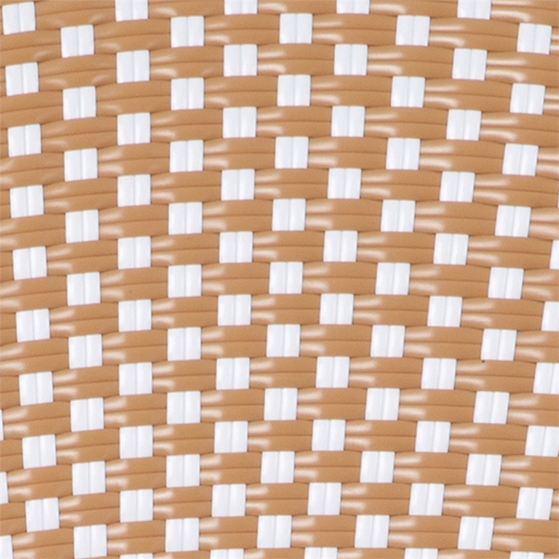 All-Weather Commercial Paris Chair with Bamboo Print Metal Frame-Natural/White