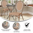 All-Weather Commercial Paris Chair with Bamboo Print Metal Frame-Natural/White