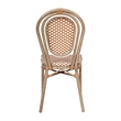 All-Weather Commercial Paris Chair with Bamboo Print Metal Frame-Natural/White