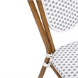 All-Weather Commercial Paris Chair with Bamboo Print Metal Frame-Natural/White