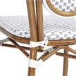 All-Weather Commercial Paris Chair with Bamboo Print Metal Frame-Natural/White
