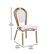 All-Weather Commercial Paris Chair with Bamboo Print Metal Frame-Natural/White