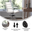 Drafting Chair with Roller Wheels Adjustable Foot Ring - White LeatherSoft