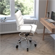 Drafting Chair with Roller Wheels Adjustable Foot Ring - White LeatherSoft
