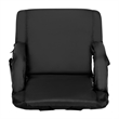 2 Pack Reclining Black Backpack Padded Stadium Chairs-Armrests & Storge Pockets
