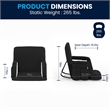 2 Pack Reclining Black Backpack Padded Stadium Chairs-Armrests & Storge Pockets