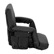 2 Pack Reclining Black Backpack Padded Stadium Chairs-Armrests & Storge Pockets