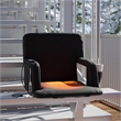 Foldable Reclining Stadium Chair with Backpack Straps and Heated Seat - Black