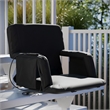 Foldable Reclining Stadium Chair with Backpack Straps-Heated Back and Seat-Black