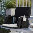 Extra Wide Foldable Reclining Heated Stadium Chair with Backpack Straps - Black