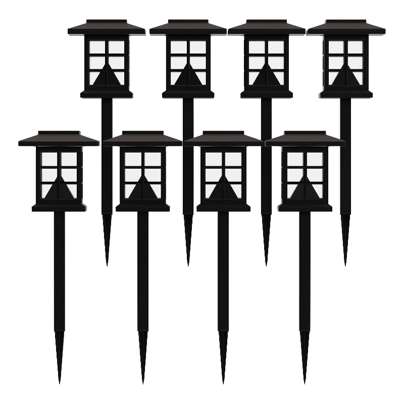All-Weather Lantern Design Solar Powered LED Landscape Lights in Brown