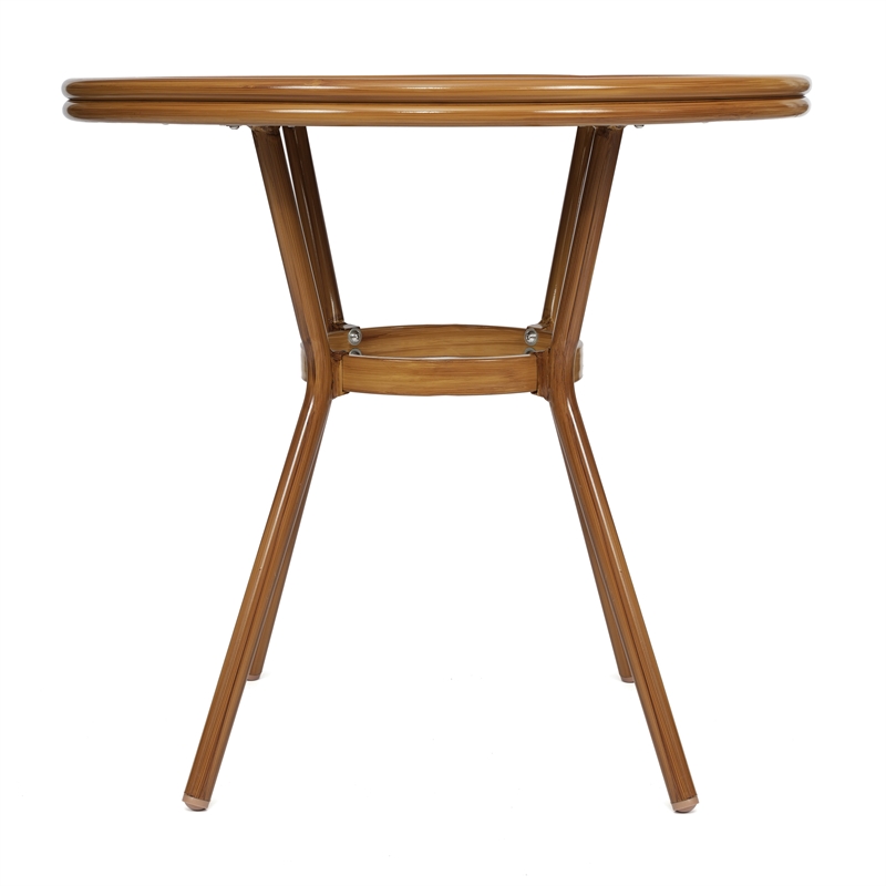 Flash Furniture Indoor/Outdoor Commercial Glass Top Bistro Table in Black