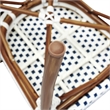 All-Weather Commercial Paris Chair with Bamboo Print Metal Frame-White/Navy
