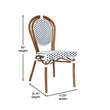 All-Weather Commercial Paris Chair with Bamboo Print Metal Frame-White/Navy