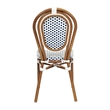 All-Weather Commercial Paris Chair with Bamboo Print Metal Frame-White/Navy