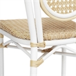 All-Weather Commercial Paris Chair with White Metal Frame-Natural