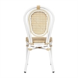 All-Weather Commercial Paris Chair with White Metal Frame-Natural