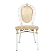 All-Weather Commercial Paris Chair with White Metal Frame-Natural