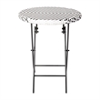 3PC Black and White Indoor/Outdoor PE Rattan Folding Bistro Set