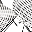 3PC Black and White Indoor/Outdoor PE Rattan Folding Bistro Set