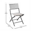 3PC Black and White Indoor/Outdoor PE Rattan Folding Bistro Set