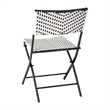 3PC Black and White Indoor/Outdoor PE Rattan Folding Bistro Set