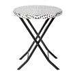 3PC Black and White Indoor/Outdoor PE Rattan Folding Bistro Set