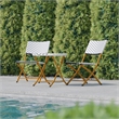 3PC Navy and White Indoor/Outdoor PE Rattan Folding Bistro Set