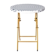 3PC Navy and White Indoor/Outdoor PE Rattan Folding Bistro Set