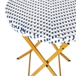 3PC Navy and White Indoor/Outdoor PE Rattan Folding Bistro Set