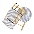3PC Navy and White Indoor/Outdoor PE Rattan Folding Bistro Set