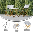 3PC Navy and White Indoor/Outdoor PE Rattan Folding Bistro Set