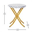 3PC Navy and White Indoor/Outdoor PE Rattan Folding Bistro Set